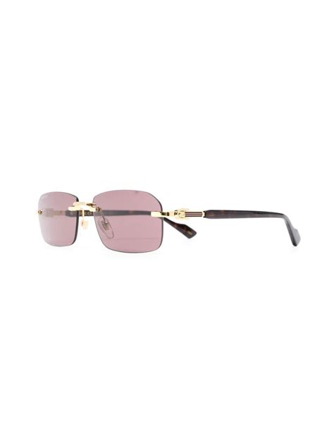 gucci rimless sunglasses brown|gucci rimless sunglasses for women.